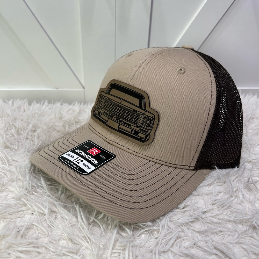Chevy truck. Trucker Richardson 112 hat.
